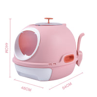 Thumbnail for YES4PETS Cat Toilet Litter Box Tray House W Sky window Drawer Photocatalyst Purifier Pink