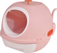 Thumbnail for YES4PETS Hooded Cat Toilet Litter Box Tray House With Drawer and Scoop Pink