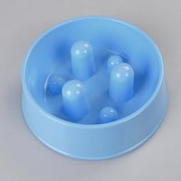 Thumbnail for YES4PETS 1 x XL Pet Anti Gulp Feeder Bowl Dog Cat Puppy slow food Interactive Dish Blue