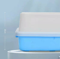 Thumbnail for YES4PETS Large Deep Cat Kitty Litter Tray High Wall Pet Toilet Tray With Scoop Blue