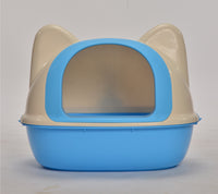 Thumbnail for YES4PETS Medium Hooded Cat Toilet Litter Box Tray House With Scoop Blue