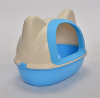 Thumbnail for YES4PETS Medium Hooded Cat Toilet Litter Box Tray House With Scoop Blue