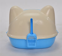 Thumbnail for YES4PETS Medium Hooded Cat Toilet Litter Box Tray House With Scoop Blue