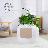 Thumbnail for YES4PETS Multifunctional Cat Litter Box Pet Cat House Semi-Enclosed White