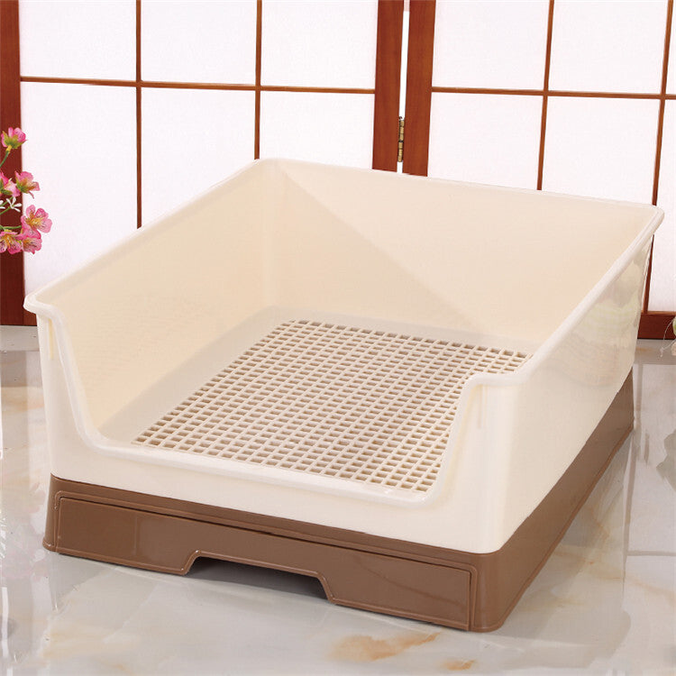 YES4PETS Medium Dog Potty Training Tray Pet Puppy Toilet Trays Loo Pad Mat With Wall Brown