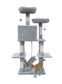 Thumbnail for YES4PETS 145 cm Cat Scratching Post Tree Scratcher Pole-Little Grey