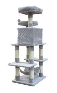 Thumbnail for YES4PETS 145 cm Cat Scratching Post Tree Scratcher Pole-Little Grey