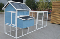 Thumbnail for YES4PETS 371 cm Blue XXL Chicken Coop Rabbit Guinea Pig Hutch Ferret Hen Cat Kitten House