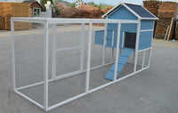 Thumbnail for YES4PETS 371 cm Blue XXL Chicken Coop Rabbit Guinea Pig Hutch Ferret Hen Cat Kitten House