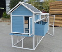 Thumbnail for YES4PETS 371 cm Blue XXL Chicken Coop Rabbit Guinea Pig Hutch Ferret Hen Cat Kitten House