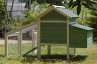 Thumbnail for YES4PETS Green Small Chicken coop with nesting box for 2 Chickens / Rabbit Hutch