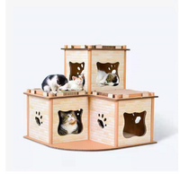 Thumbnail for YES4PETS Cat Cardboard House Tower Condo Scratcher Pet Post Pad Mat Furniture