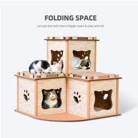 Thumbnail for YES4PETS Cat Cardboard House Tower Condo Scratcher Pet Post Pad Mat Furniture