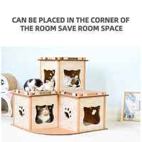 Thumbnail for YES4PETS Cat Cardboard House Tower Condo Scratcher Pet Post Pad Mat Furniture