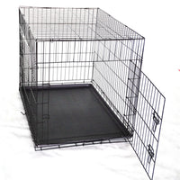 Thumbnail for YES4PETS 30' Collapsible Metal Dog Crate Cage Cat Carrier With Tray