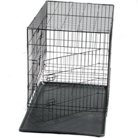 Thumbnail for YES4PETS 30' Collapsible Metal Dog Crate Cage Cat Carrier With Tray