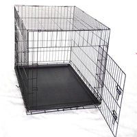 Thumbnail for YES4PETS 48' Portable Foldable Dog Cat Rabbit Collapsible Crate Pet Cage with Cover Mat Blue