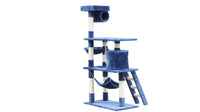 Thumbnail for YES4PETS 140 cm Cat Kitten Scratching Post Tree W ladder & Hammock-Blue