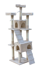 Thumbnail for YES4PETS 170cm Cat Scratching Post Tree Post House Tower with Ladder Furniture Beige