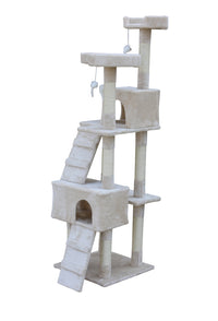 Thumbnail for YES4PETS 170cm Cat Scratching Post Tree Post House Tower with Ladder Furniture Beige