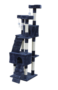 Thumbnail for YES4PETS 170cm Cat Scratching Post Tree Post House Tower with Ladder Furniture Grey