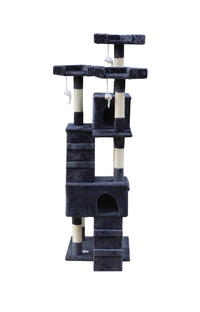 Thumbnail for YES4PETS 170cm Cat Scratching Post Tree Post House Tower with Ladder Furniture Grey