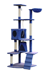 Thumbnail for YES4PETS 193cm Cat Scratching Tree Post Sisal Pole Scratching Post Scratcher Tower Condo Blue