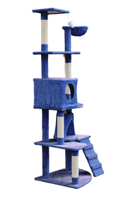 Thumbnail for YES4PETS 193cm Cat Scratching Tree Post Sisal Pole Scratching Post Scratcher Tower Condo Blue