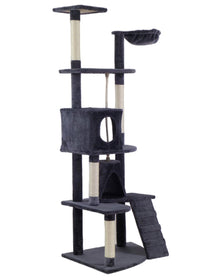 Thumbnail for YES4PETS 193cm Cat Scratching Tree Post Sisal Pole Scratching Post Scratcher Tower Condo Grey