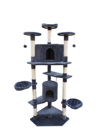 Thumbnail for YES4PETS 200 cm Cat Scratching Post Tree Scratcher Corner Tower Furniture- Grey