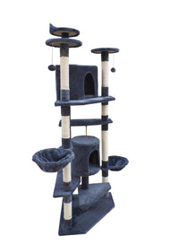 Thumbnail for YES4PETS 200 cm Cat Scratching Post Tree Scratcher Corner Tower Furniture- Grey