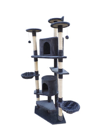 Thumbnail for YES4PETS 200 cm Cat Scratching Post Tree Scratcher Corner Tower Furniture- Grey