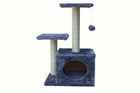 Thumbnail for YES4PETS 71cm Grey Cat Scratching Tree Scratcher Post Pole Furniture Gym House