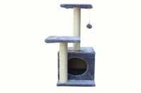 Thumbnail for YES4PETS 71cm Grey Cat Scratching Tree Scratcher Post Pole Furniture Gym House