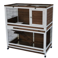 Thumbnail for YES4PETS 118 cm XL Double Storey Rabbit Hutch Guinea Pig Cat Cage , Ferret cage Cat W Pull Out Tray