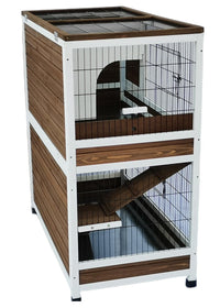 Thumbnail for YES4PETS 118 cm XL Double Storey Rabbit Hutch Guinea Pig Cat Cage , Ferret cage Cat W Pull Out Tray