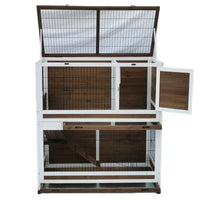 Thumbnail for YES4PETS 118 cm XL Double Storey Rabbit Hutch Guinea Pig Cat Cage , Ferret cage Cat W Pull Out Tray