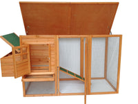 Thumbnail for YES4PETS Large Chicken Coop Rabbit Hutch Ferret Cat Guinea Pig Cage Hen Chook House With Open Roof