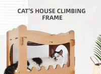 Thumbnail for YES4PETS Cat Cardboard House Tower Condo Scratcher Pet Post Furniture Double Storey