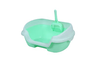 Thumbnail for YES4PETS Small Portable Cat Kitten Rabbit Toilet Litter Box Tray with Scoop Green