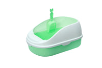 Thumbnail for YES4PETS Medium Portable Cat Toilet Litter Box Tray with Scoop Green