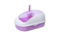 Thumbnail for YES4PETS Medium Portable Cat Toilet Litter Box Tray with Scoop Purple