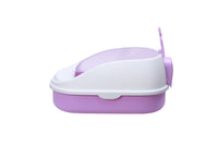 Thumbnail for YES4PETS Medium Portable Cat Toilet Litter Box Tray with Scoop Purple