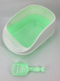 Thumbnail for YES4PETS Large Portable Cat Toilet Litter Box Tray House with Scoop Green