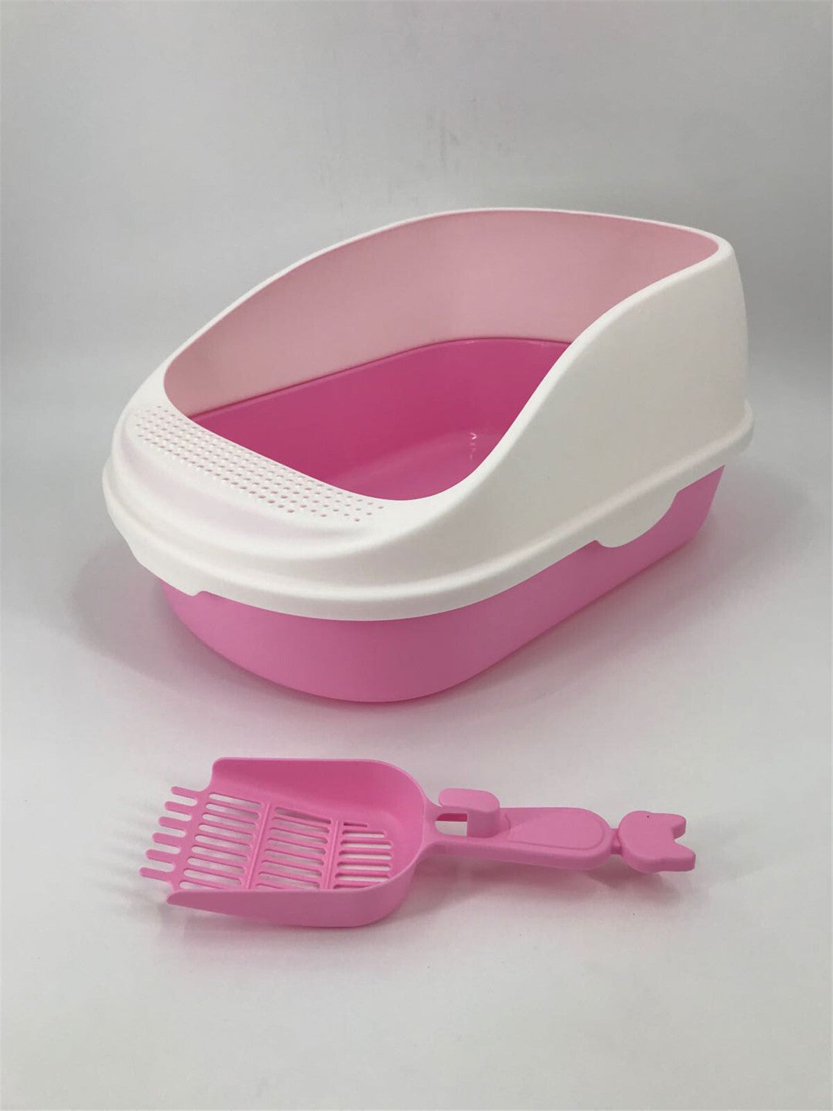 YES4PETS Large Portable Cat Toilet Litter Box Tray House with Scoop Pink