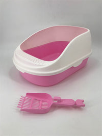 Thumbnail for YES4PETS Large Portable Cat Toilet Litter Box Tray House with Scoop Pink