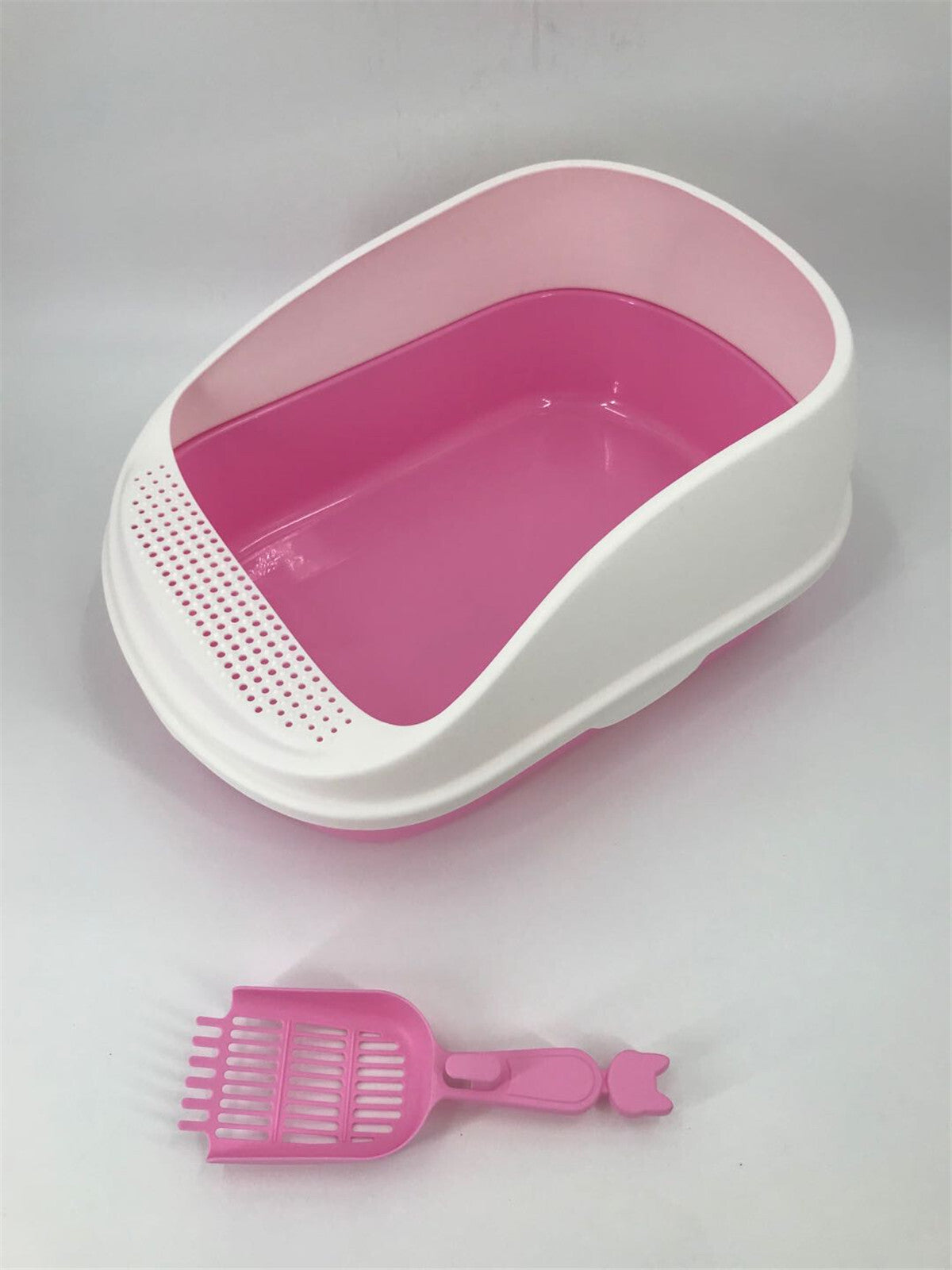 YES4PETS Large Portable Cat Toilet Litter Box Tray House with Scoop Pink