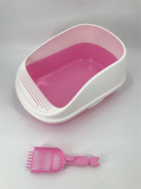 Thumbnail for YES4PETS Large Portable Cat Toilet Litter Box Tray House with Scoop Pink