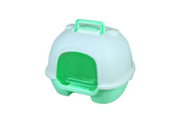 Thumbnail for YES4PETS Portable Hooded Cat Kitten Toilet Litter Box Tray House with Handle and Scoop Green