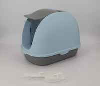 Thumbnail for YES4PETS Portable Hooded Cat Toilet Litter Box Tray House with Handle and Scoop Blue